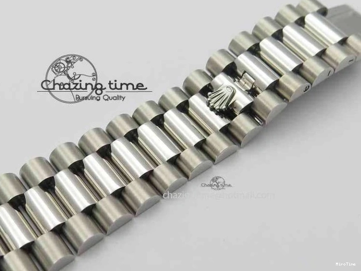 MiroTime 1218 Stylish Day Date 40mm SS BP Maker Best Edition Diamond Bezel Ice Blue Dial On SS Bracelet ETA 3699